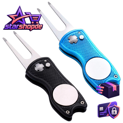 Golf divot tool metall - tool, faltbar